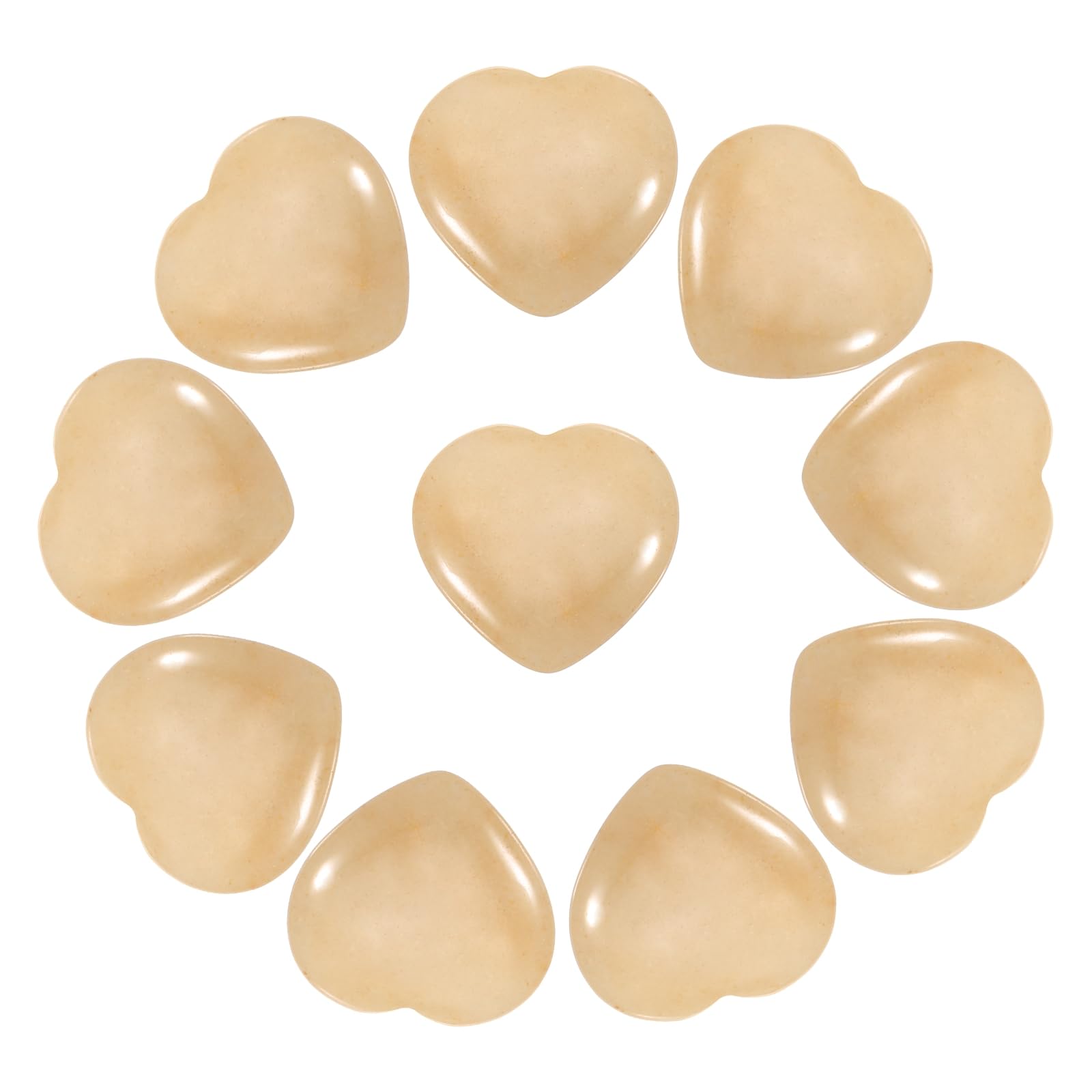 PATIKIL 10Pcs Natural Heart Shaped Crystal Stone, 0.8" Polished Love Gemstone Crystal