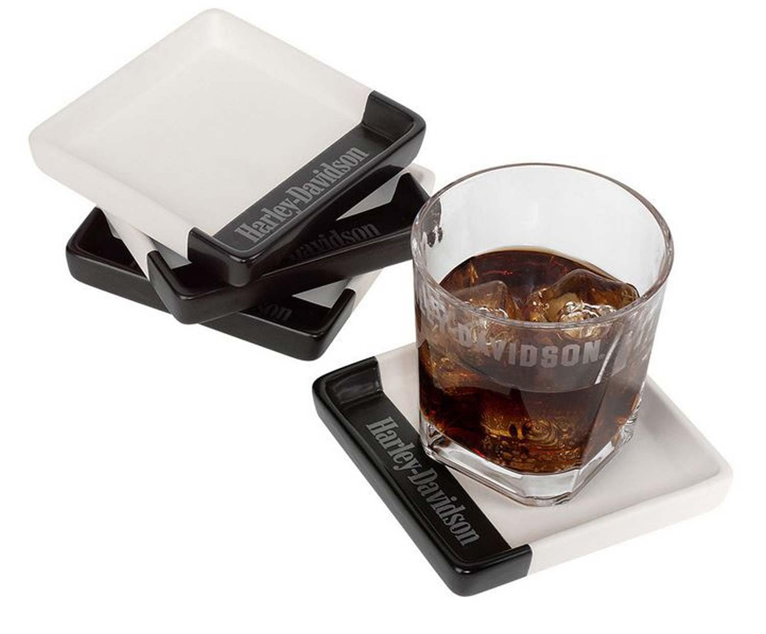 Amazon.com: Harley-Davidson Ceramic Square Coaster Set, 4 Pack