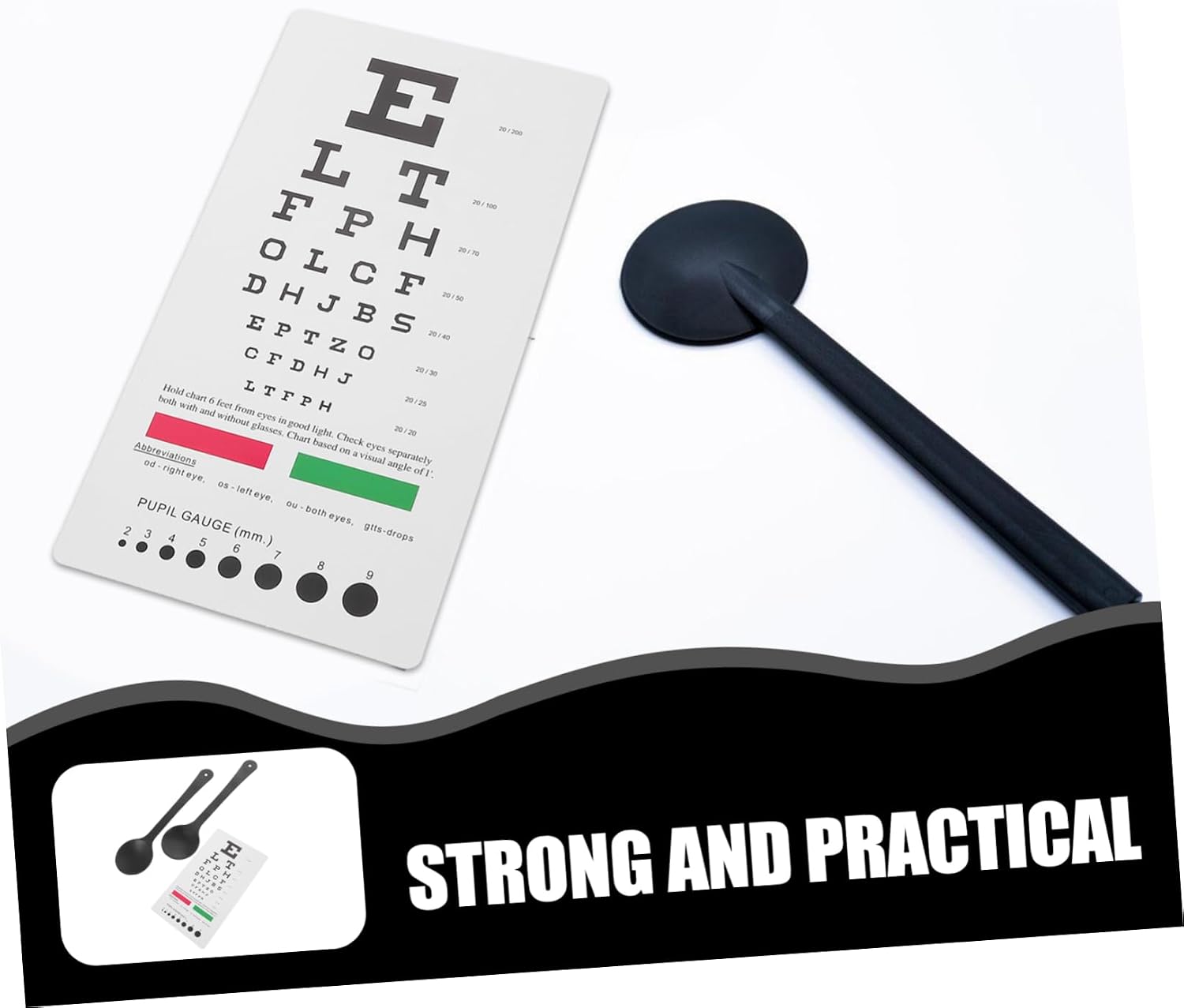 Eye Exam Kit with Dual-Sided Eye Chart and Handheld Occluder for Testing Portable Assessment Tool for Presbyopia and Accurate Distance Measurement