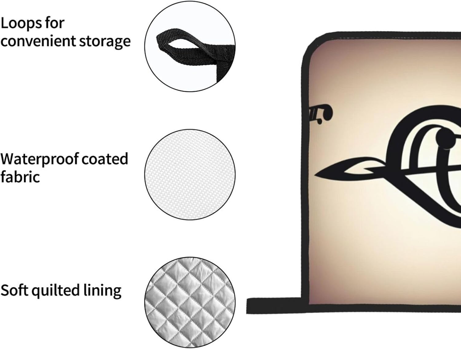 Music Note print Kitchen baking four piece set, fit for cooking and baking, oven, microwave, and outdoor barbecue