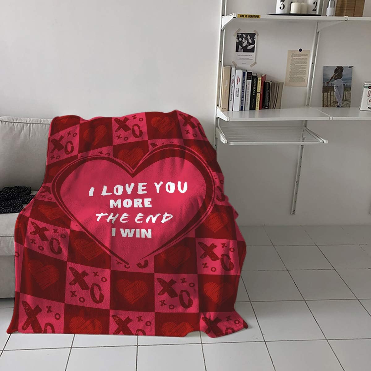 Fleece Throw Blanket Valentine's Day XOXO Love Soft Fuzzy Blanket Cozy Sofa Bed Blankets Warm Lightweight Cover for Couch Living Room Bedroom Office 30x40 Inch