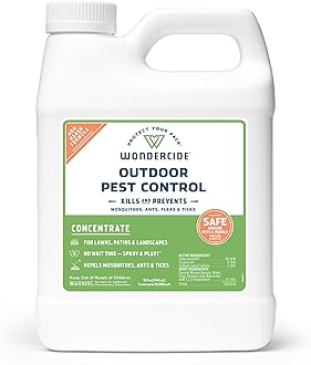 Wondercide - Outdoor Pest Control Spray Concentrate with Natural Essential Oils - Mosquito, Ant, Roach, and Insect Killer, Treatment, and Repellent - Safe Around Pets, Plants, Kids - 32 oz