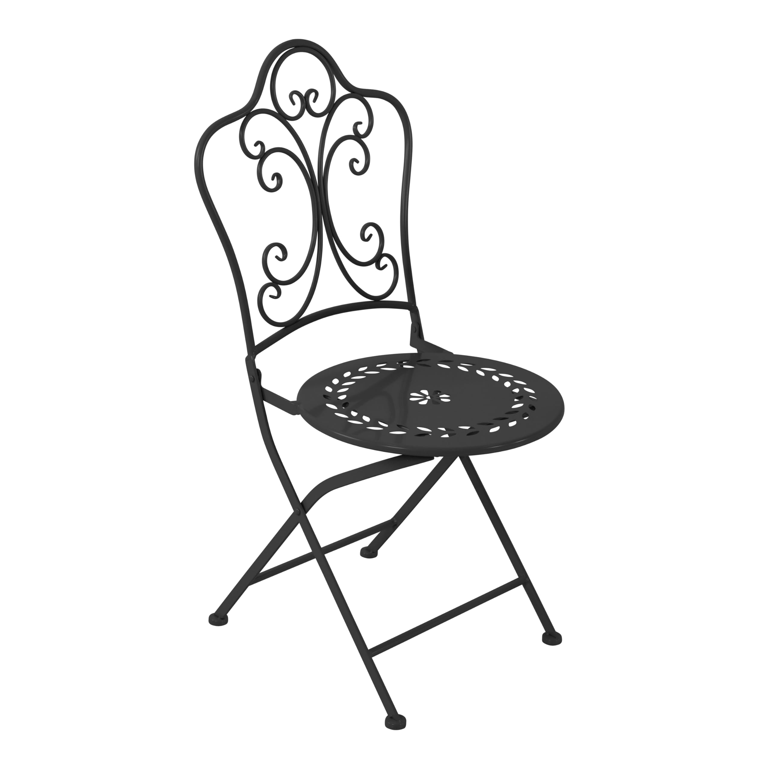 AXI Marilou Mesa y Silla Bistro, 2 Sillas 1 Mesa, Juego Bistro de Exterior Blanco, Romantico Antracita - Juego Bistro de Jardin, Mesa Bistro de Mosaico para Jardin/Balcon/Terraza.