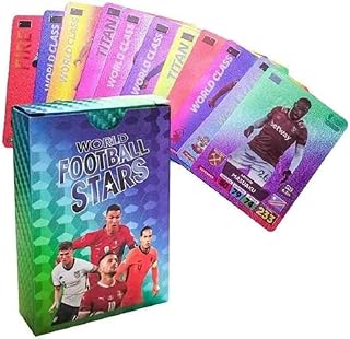 بطاقات تداول نجوم كرة القدم العالمية، بطاقة نجوم كأس العالم لكرة القدم 2024 لمشجعي وهواة جمع كرة القدم في دوري أبطال أوروبا، عبوة من 25 قطعة، تصميم قوس قزح
