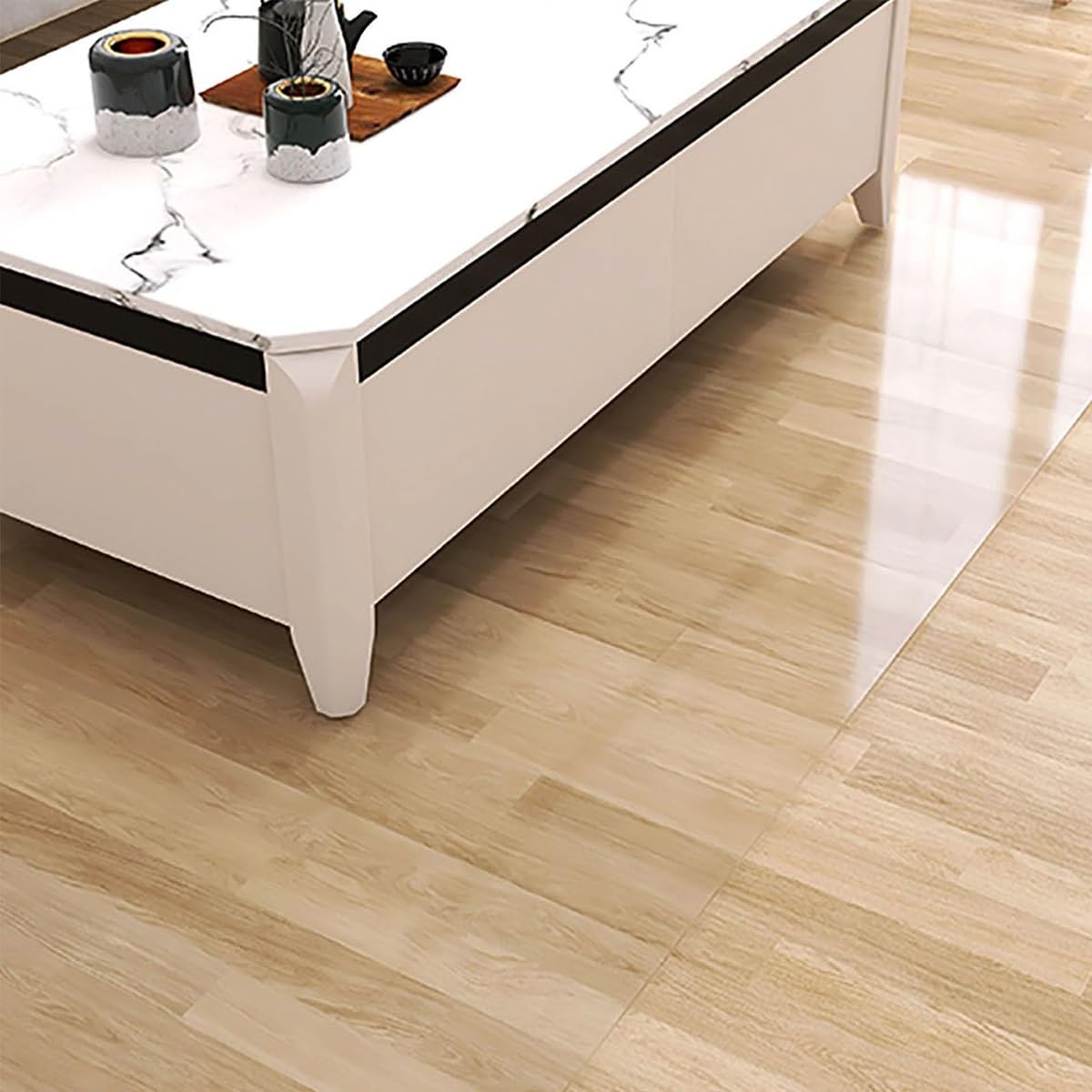 Alfombrilla de PVC transparente para sillas de suelos duros, protector de suelo antideslizante para oficina en casa y cocina, alfombra para madera y azulejos, tamaño de 40 cm, ideal para una máxima