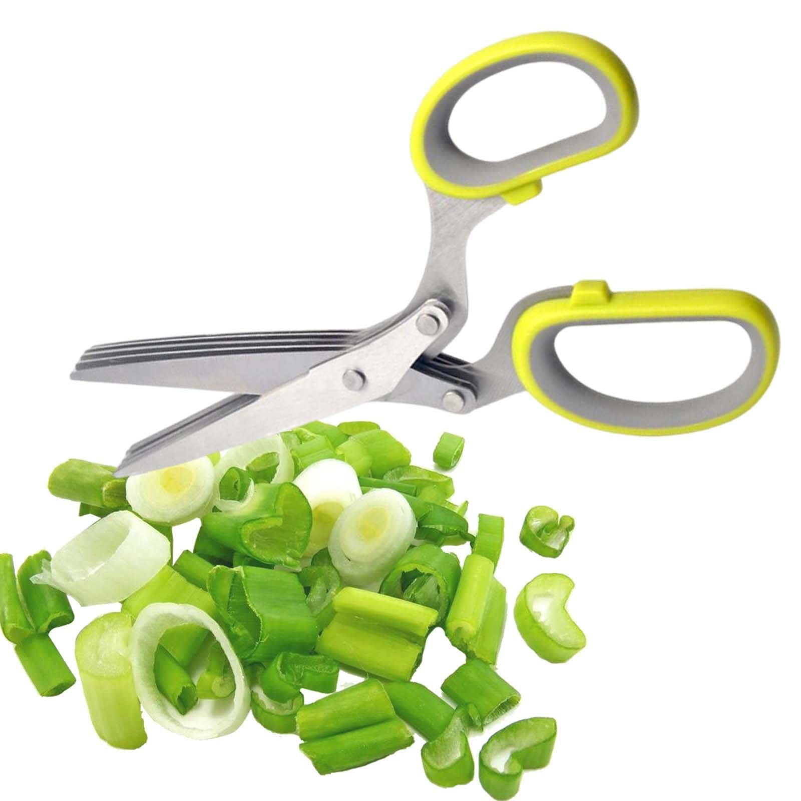 Tijeras de Cocina Tijeras Cizalla Herramienta Multifunción de Cinco Que Picar Cebollino Y Fideos con Acero Inoxidable Res, 3 Piezas