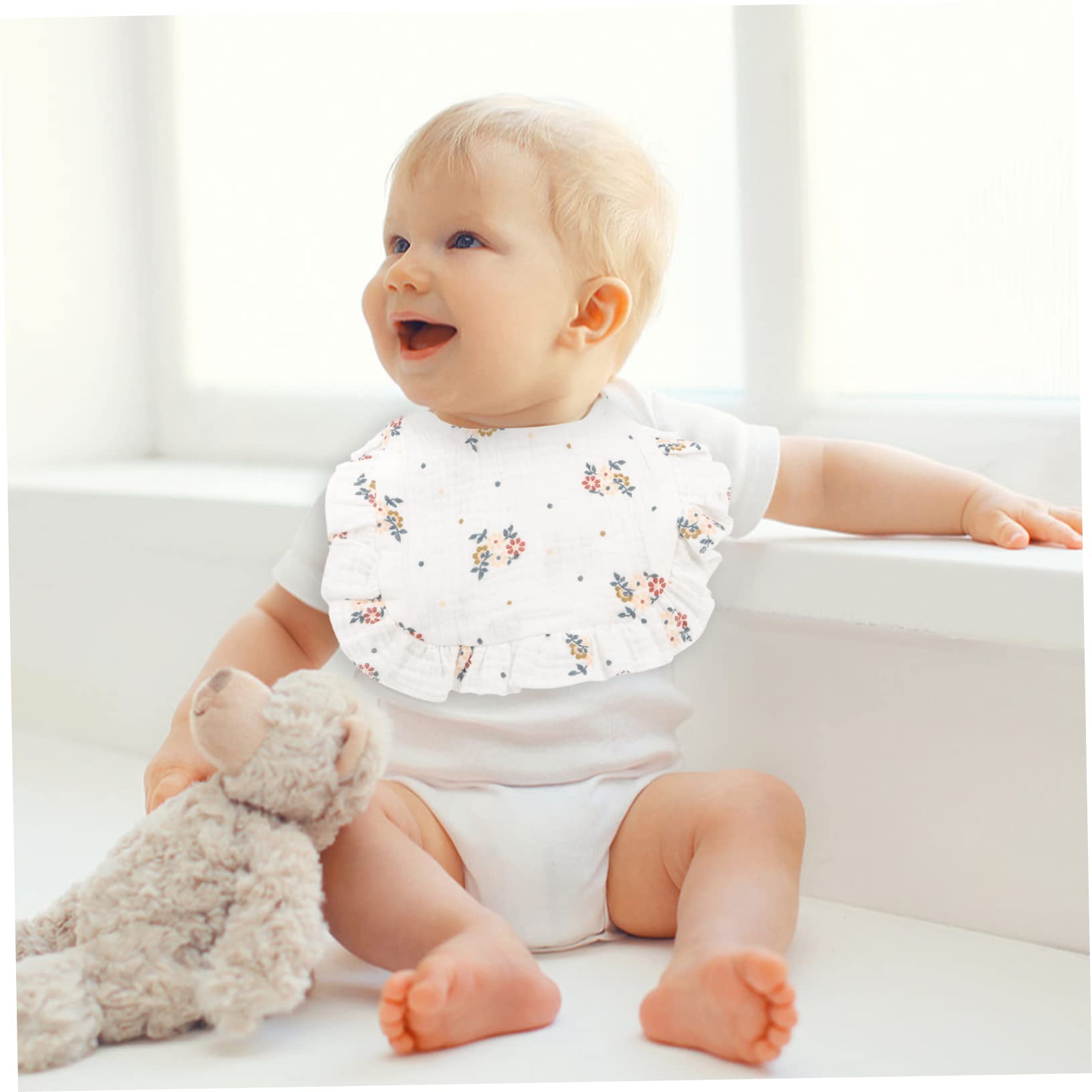 Toyvian 18 Stk Speichel tasche Turbane für kleine Mädchen -Lätzchen aus Baumwolle drehbare Babylätzchen Waschbare Baby Kinderkrankheiten sabbernde