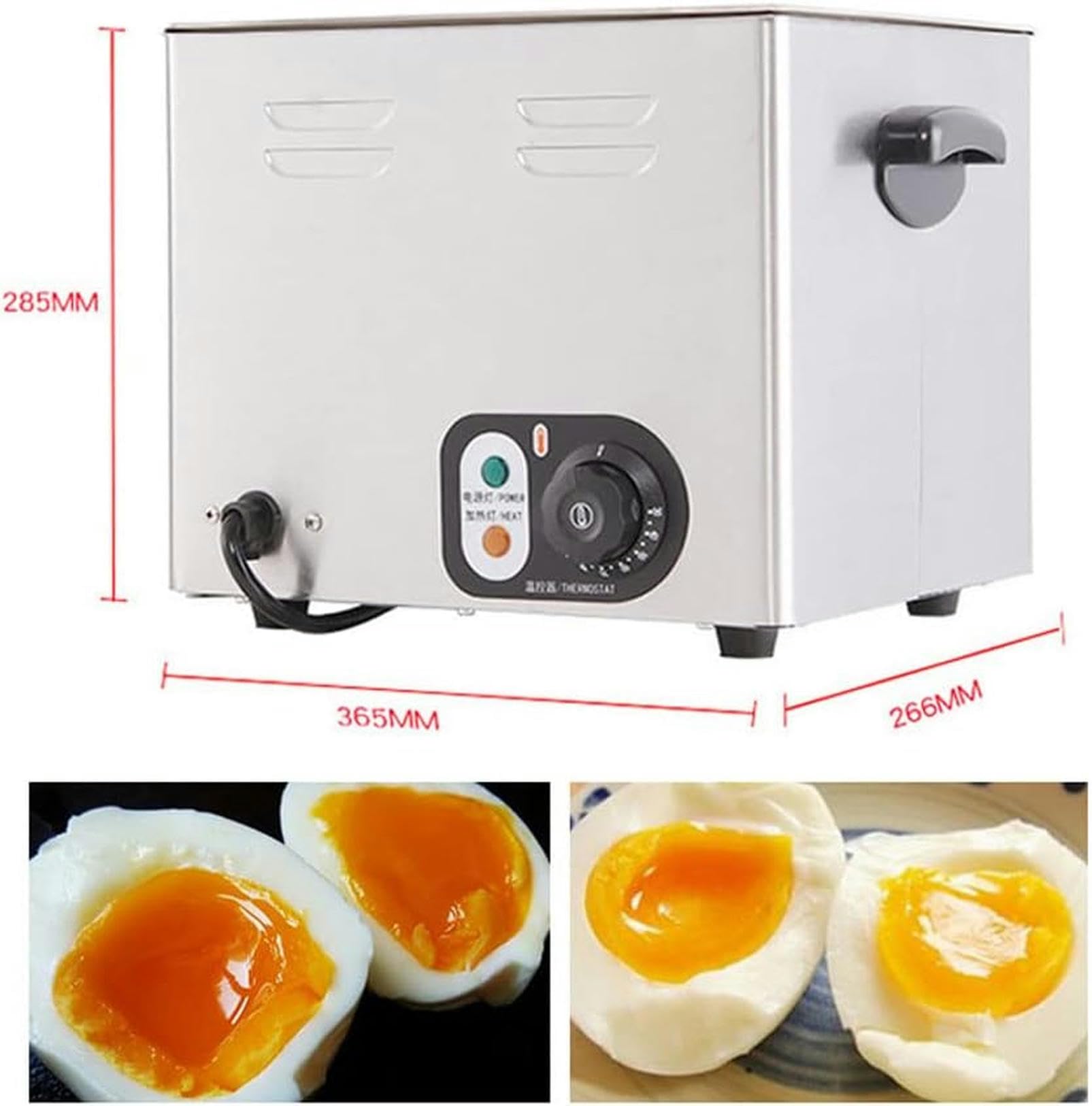 Cocedor de Huevos eléctrico Comercial de 2600 W con Temporizador, Rango de tempemporizador, Rango de Temperatura de 30 a 110 Grados, 60 Unidades de Gran Capacidad, para Cocina y Restaurante.