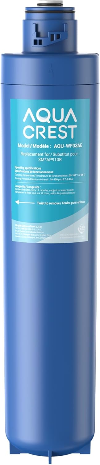 AQUA CREST W03AE Whole House Water Filter, Replacement for Aqua-Pure® AP910R, Compatible with 3M® Aqua-Pure® AP902 System, 100000 Gallons, Reduces Sediment, 1 Pack