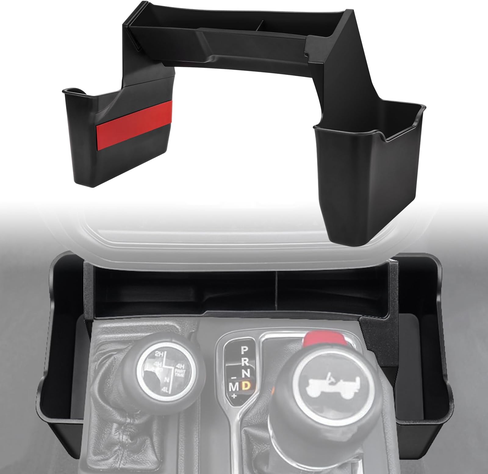 3PCS Gear Shift Organizer Tray Compatible with Jeep Wrangler JL JLU 4xe & Gladiator JT 2018-2024 2025 2026 Center Console Organizer for Jeep Wrangler Accessories(Not for JK/JKU)