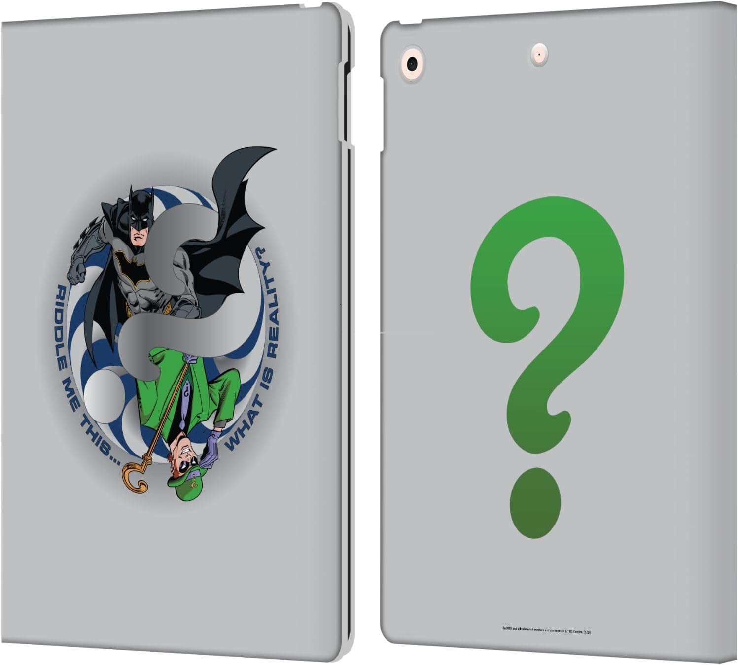 Head Case Designs Officially Licensed Batman DC Comics Riddler Villains Breakout Leather Wallet Case Compatible with Apple iPad 10.2 2019/2020/2021