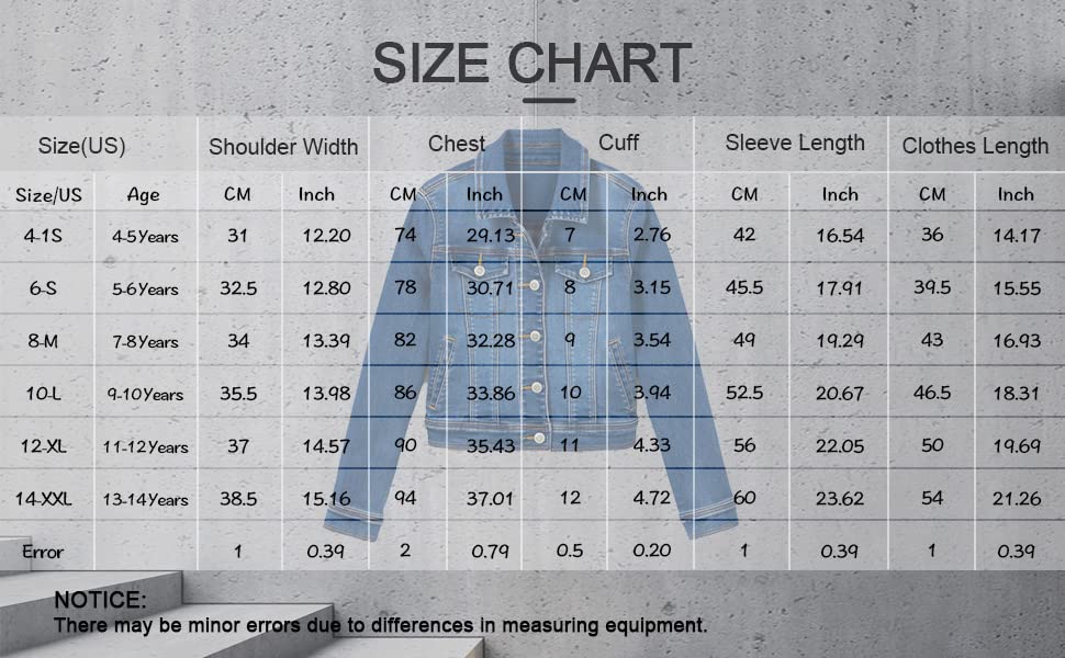 Image of Boys Girls Basic Jean Jacket Kids Casual Denim Coat Classic Outwear