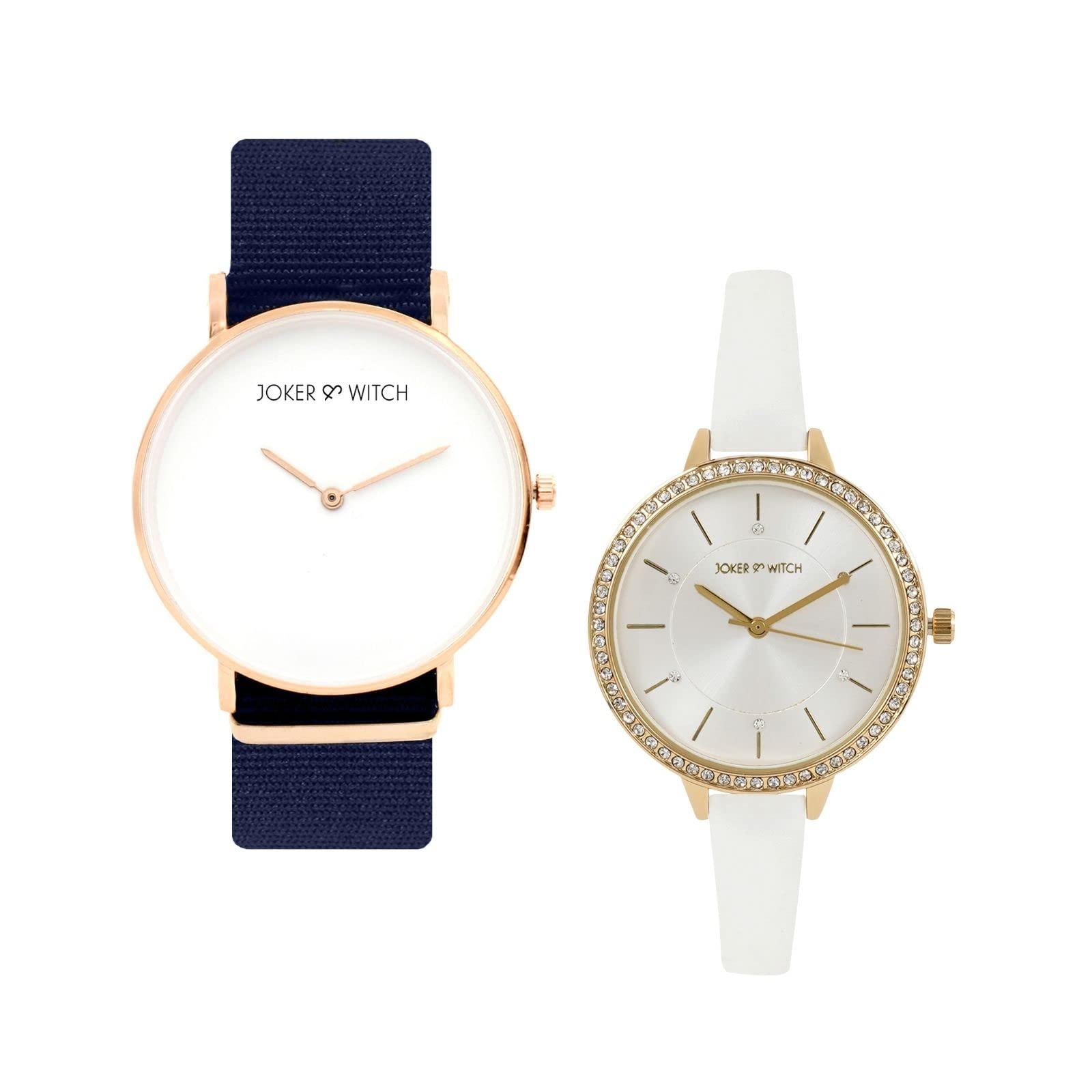 Joker & Witch Synthetic Barney & Robin Couple Analogue Watches, White Dial, Blue Band (B0BVB4FLRF) Amazon Price History, Amazon Price Tracker
