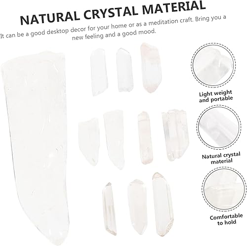 Miniatura 2 de Garneck 40 piezas de Columna de cristal blanco La Varita Piedras de palma Varita de cristal transparente Decoración de cristal Vogel Columnas de