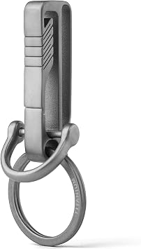 TISUR Titanium Belt Key Clip,Quick Release key organizer | hold multiple keys,clip easy to attach backpack,scratch resistant