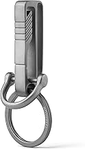 TISUR Belt Loop Keychain Clip, Titanium Carabiner Keychain Key Holder with Detachable Key Ring for Duty Belt, Car Key Chain Gifts for Men Women, BK1S+D Ring