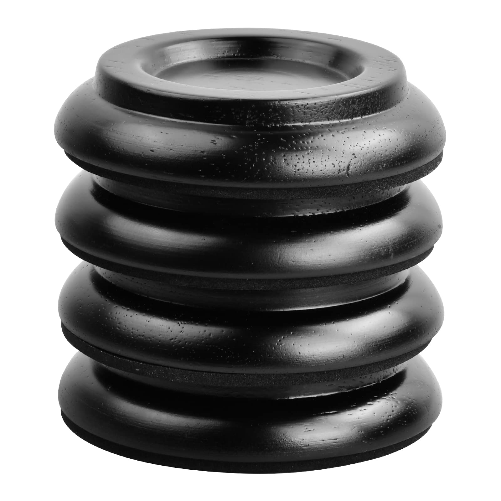 4 Pezzi Piatti di Protezione in Legno, Sottopiedi per Pianoforte Verticale Piedini a Coppa, Piattini Tazze per le Ruote del Pianoforte, Cuscinetti per Tappeti e Pavimenti Protezione (Nero)