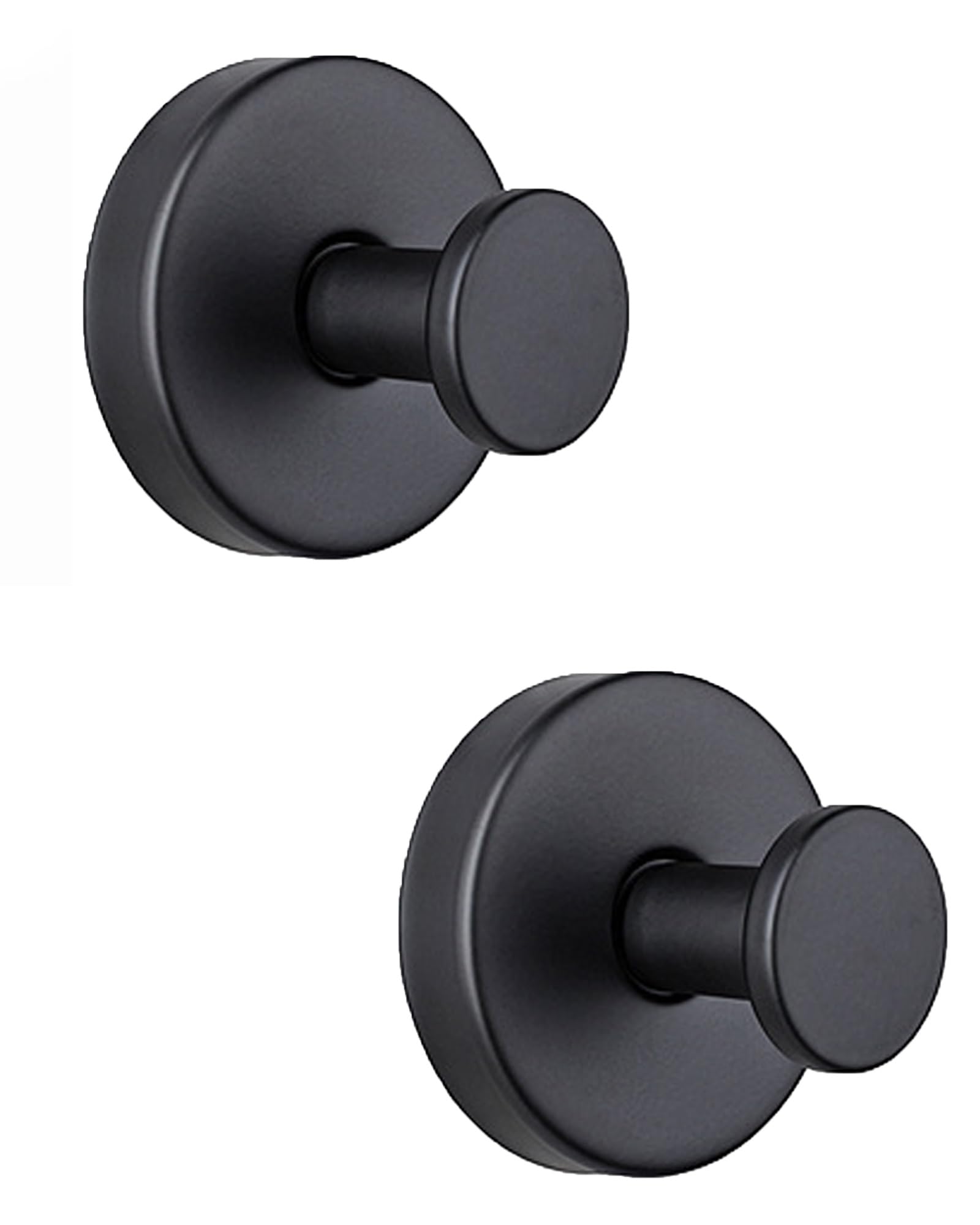 SUSUJIN 2 Pcs Shower Waterproof Suction Cup Hooks, No Drilling Required Stainless Steel Towel Hook for Bathroom Walls Kitchen Glass Mirror, Tile，Great for Hanging Towels, Bathrobes and Loofahs(Black)