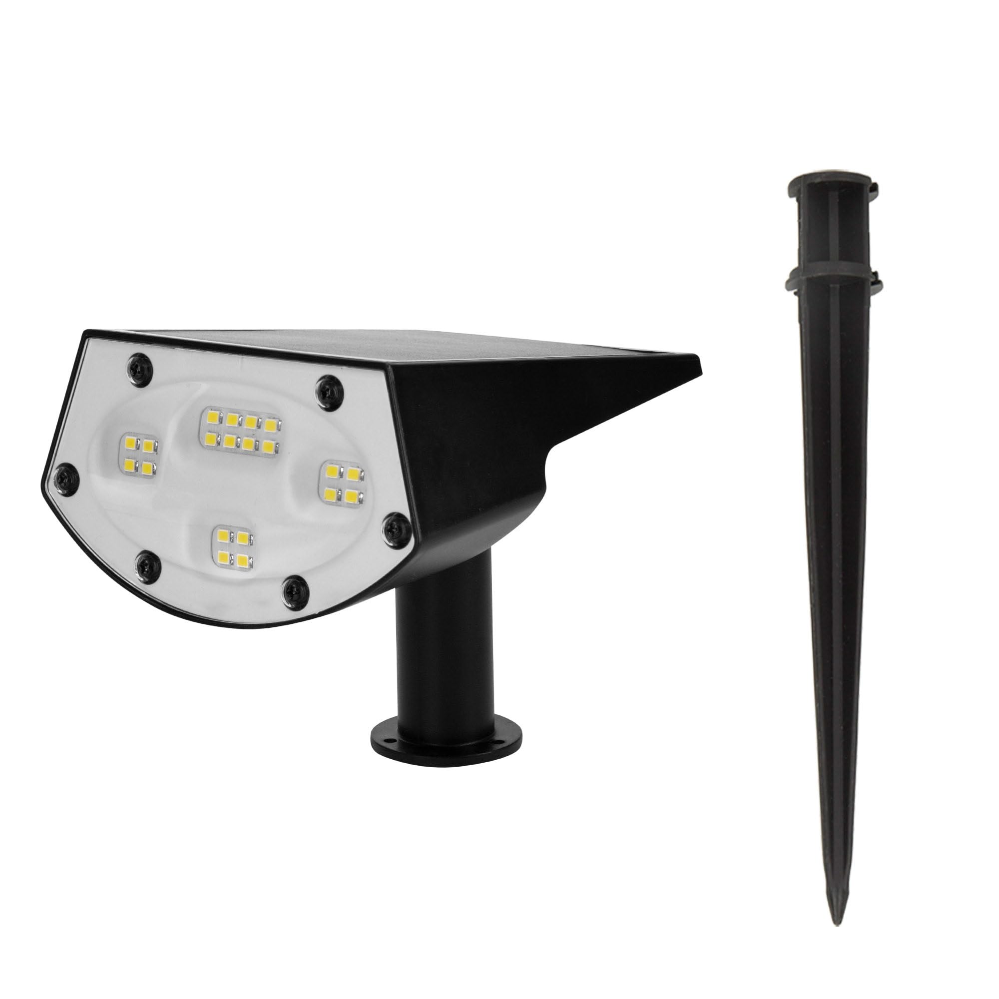 AKTIVE 6 balizas solares LED 2 en 1, Luz cálida 5-10 lúmenes, Con estaca o montaje en pared, Sin cables, Resistentes al agua, Alcance 1-2 m, Autonomía hasta 8 h, Iluminación jardín y terraza (61585)