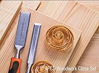 Vista 1 de Edward Tools Juego de cinceles de madera endurecido, juego de 4 herramientas de carpintería resistente, incluye 1/4 pulgadas, 1/2 pulgadas, 3/4