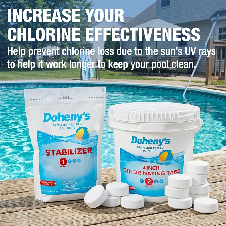 Image of Doheny's Swimming Pool Stabilizer | Increases Your Chlorine's Effectiveness and Prevents UV Dissipation | Fast-Dissolving | Pro-Grade | 100% Cyanuric Acid -10lb