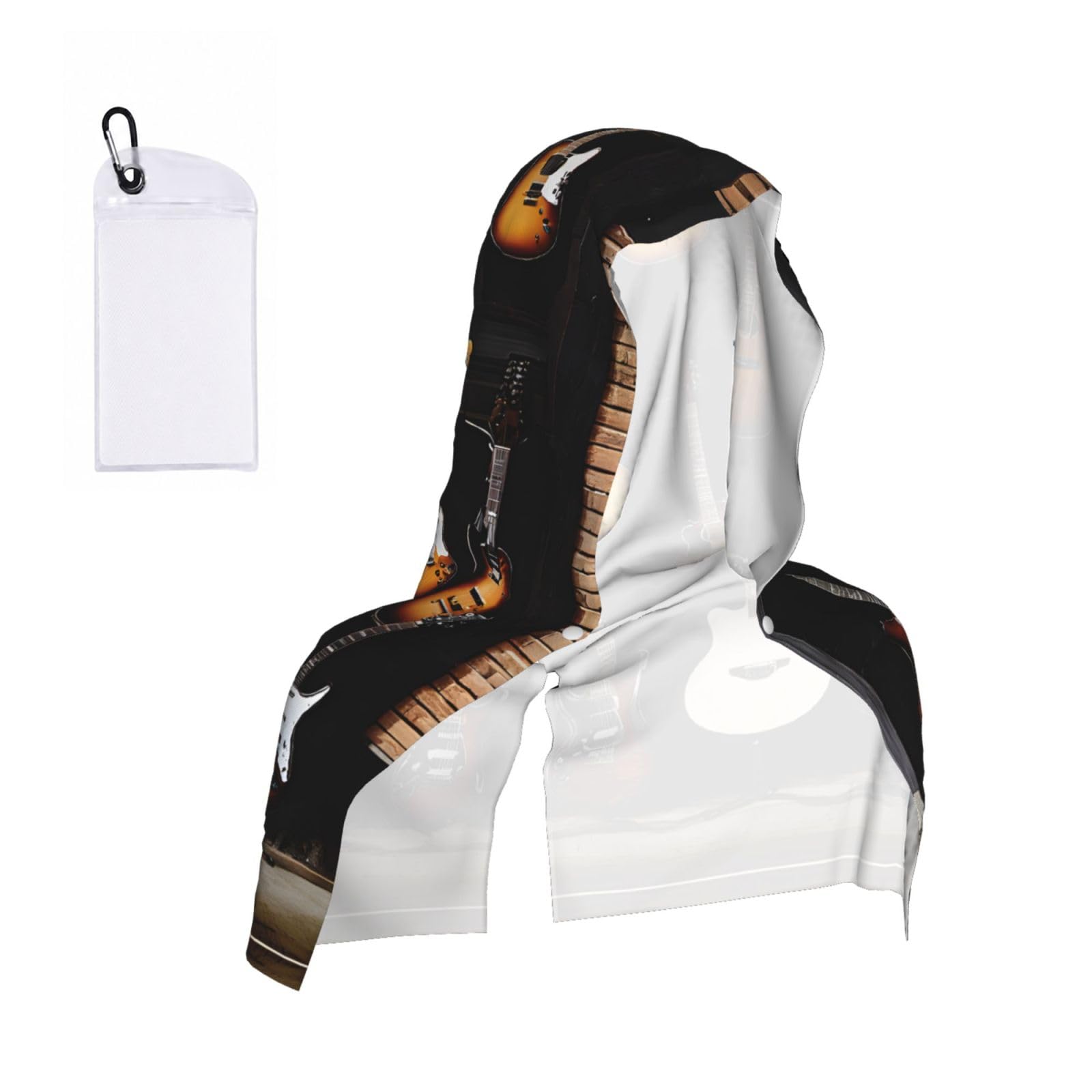ESNAIUVCD Guitars Print Multifunctional Cooling Hoodie Bandana Portable Sweat Absorbing Design For Beach Workouts Exercise Heat Relief Accessories