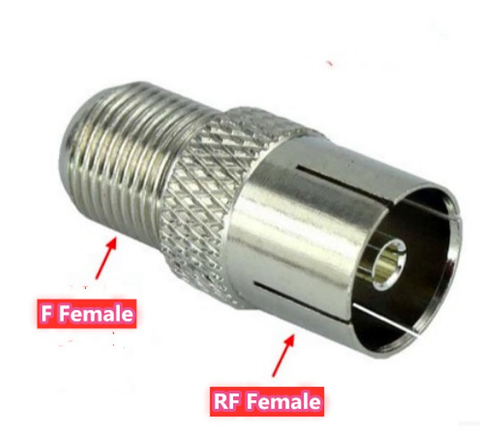 Demasiado 1 0pcs f Fiche Femelle à Copain Jack Femelle Droite RF Adaptateur coaxial T Type Connector TV Vente en Gros
