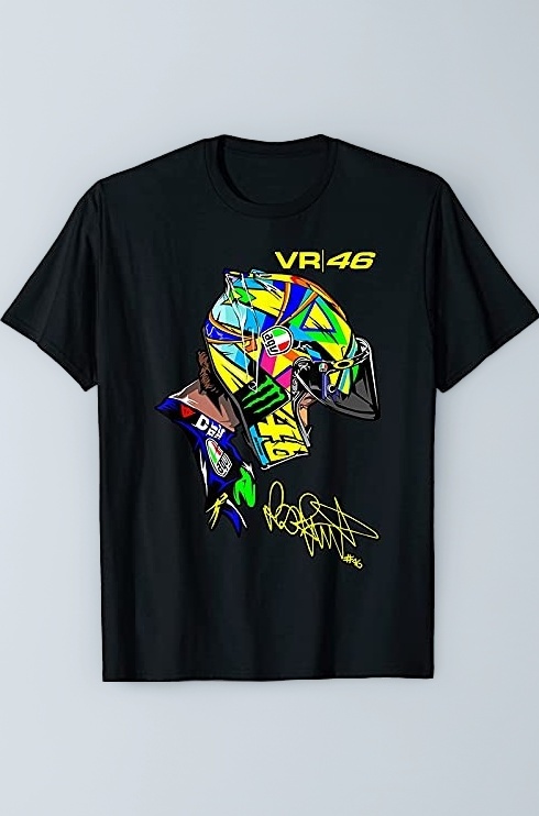 Unisex Regular Fit Be Rossi t-Shirts Love Motorcycle Graphic Printed T-Shirt, Moto Gp 500cc World Championship T-Shirt, Motorcycle Road Racer