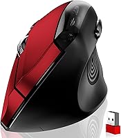 Vista 1 de Memzuoix - Ratón inalámbrico ergonómico, óptico 2.4G, inalámbrico, 800/1200/1600 DPI, ratón vertical para computadora, portátil, Mac, PC, escritorio