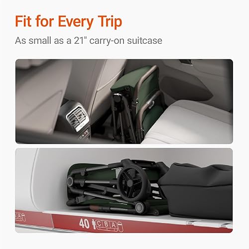 Miniatura 5 de MAMAZING Cochecito de viaje ligero para bebé con marco de fibra de carbono, compacto y apto para avión, diseño plegable con una sola mano, 11.6