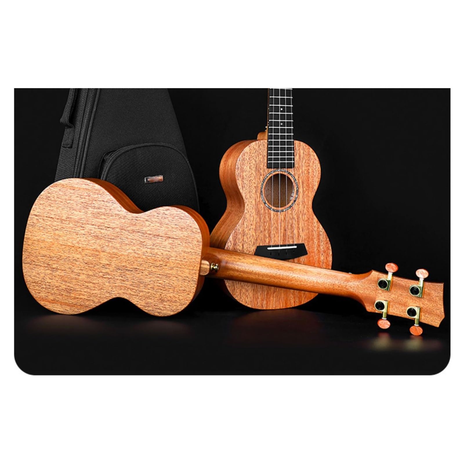 Ukulele Instrumenty Muzyczne Ukulele Akustyczne Dla Początkujących 23/26 Cali Korpus Z Mahoniu W Zestawie Futerał Na Instrumenty Muzyczne(Type4,23)
