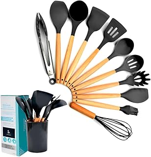 SJ TRADERS Kitchen Utensils Set with Holder, Novelty Christm