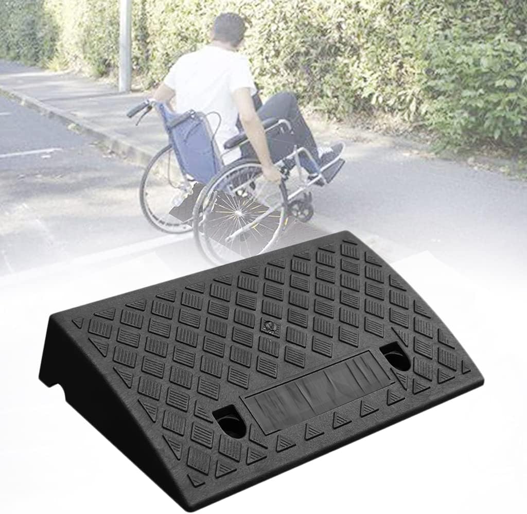 8/9/11/13cm Rising Curb Ramp for Motorcycle Bicycle Wheelchair Lightweight Threshold Ramp Pad for Driveway/Sidewalk/Garage 1 Ton Load