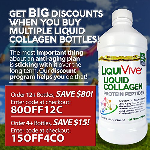 Liquivive Liquid Collagen Protein Peptides | Pure Hydrolyzed Super Multi Collagen Hydrolysate Drink | Higher Absorption Than Collagen Powder Pills & Capsules | Colageno Liquido Hidrolizado #TOP2