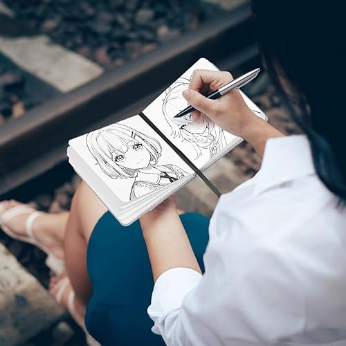 Miniatura 8 de Lightwish Diario cuadrado de acuarela, 100% algodón, 140 libras, sin ácidos, 24 hojas de prensa en caliente, cuaderno de bocetos de papel Watecolor