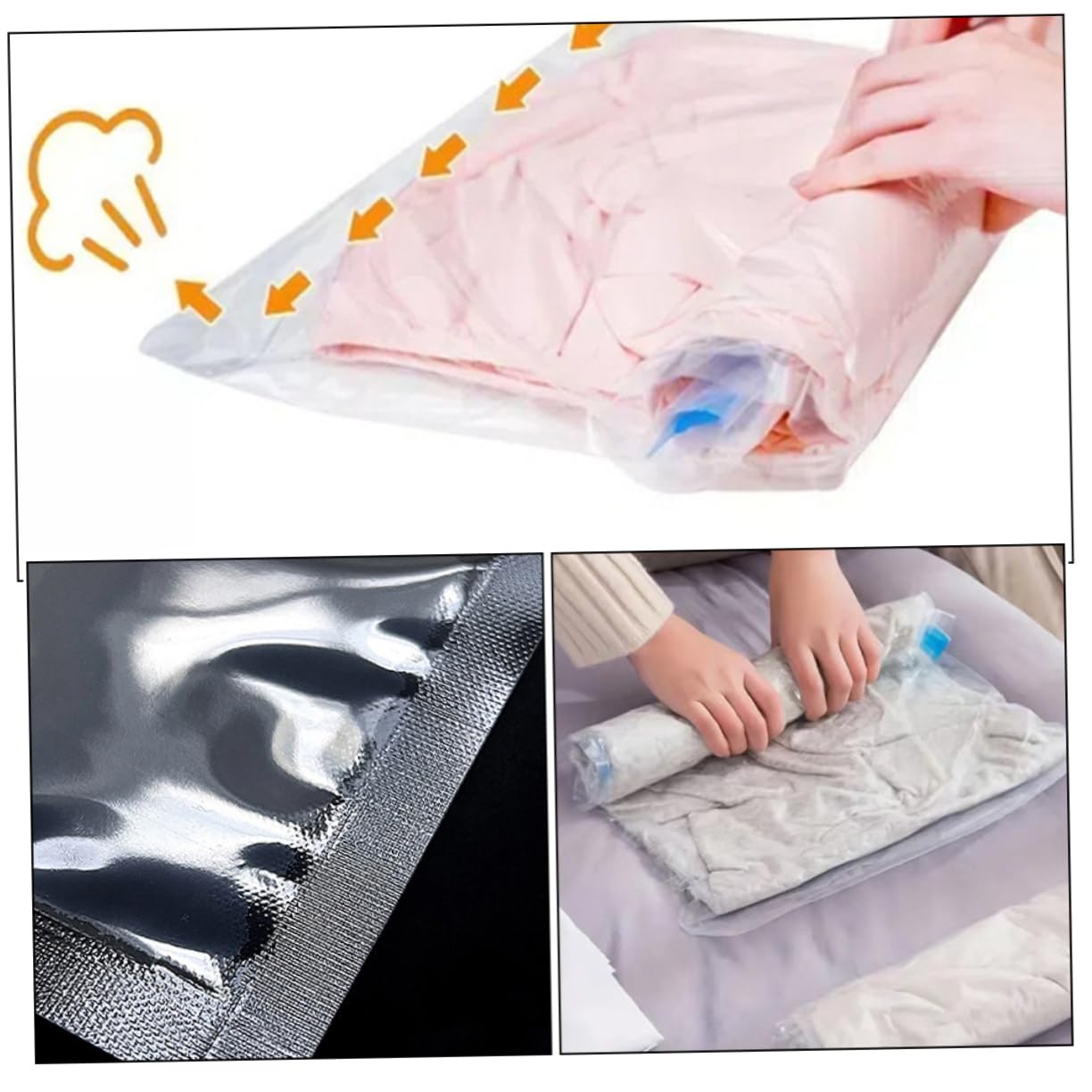 12 Stück-pack Handrollbare Reise Kompressionsbeutel für Kleidung