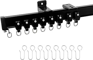 Aluminum Ceiling Curtain Track Set with Hooks Ceiling Mount and Wall Mou...