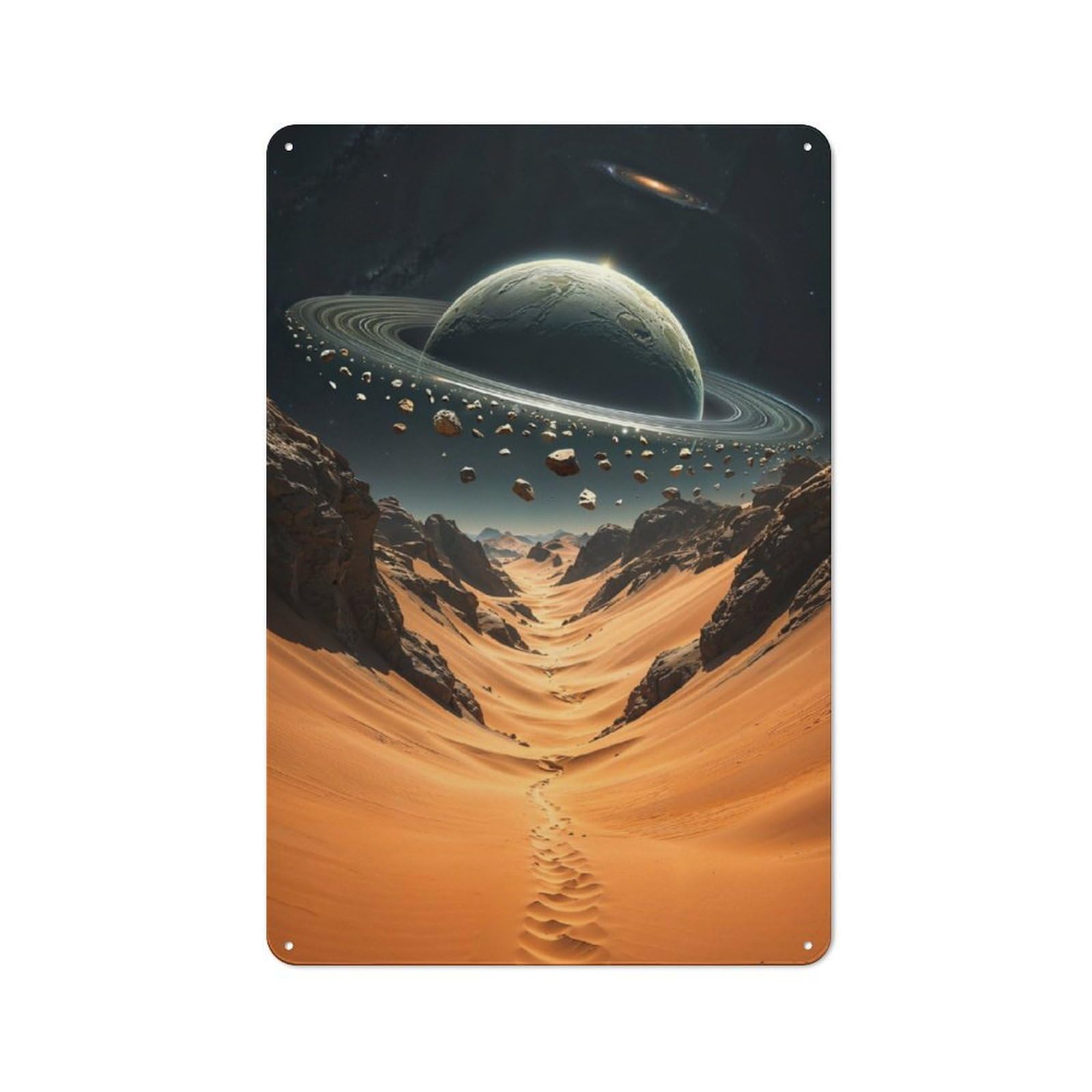 Junmoney Asteroid Outlook Rustic Tin Sign 30X20cm Featuring For Garage Or Workshop, For Updating Garage And Workshop After Moving