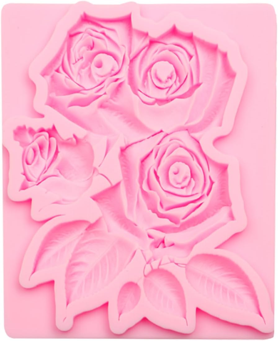 Gothic Rose Silicone Molds Set, 3 Pack Pink Resin Molds with Skull, Scorpion, Rose Designs for Crafting