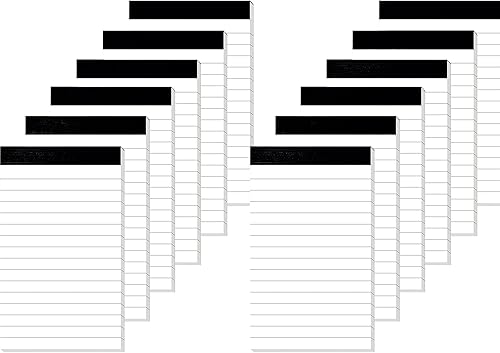 Paquete de 12 bloc de notas pequeño, 3 x 5 pulgadas, bloc de notas de ultra calidad, papeles forrados para servidor y bloc de notas de escritorio