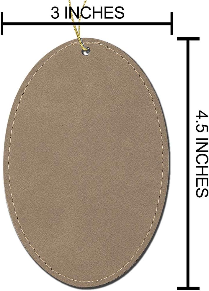 LaserGram Personalized Christmas Ornament, Disc Golf, Faux Leather, Custom Laser Engraved Gift Idea (Oval Shape, Light Brown) - Image 3