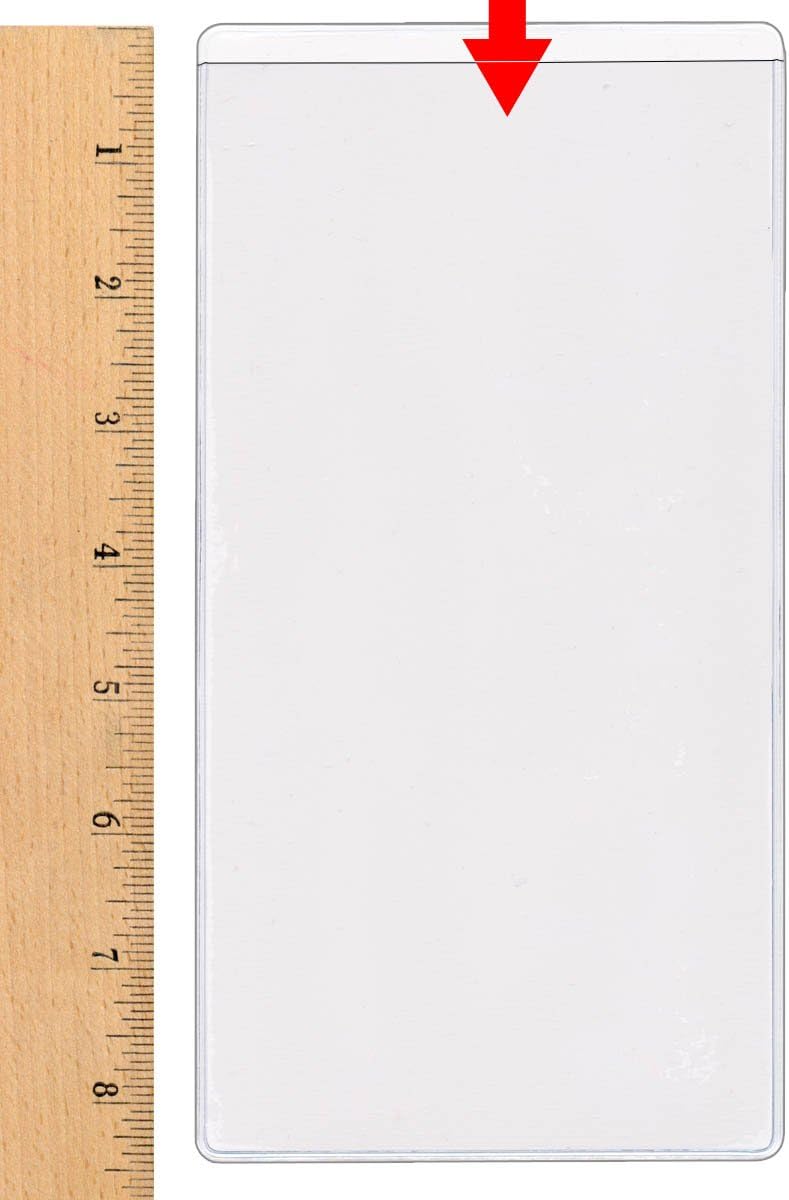 StoreSMART - Clear Plastic Pocket - 4" x 8" - 25-Pack - Open Short Side - PE258S-25