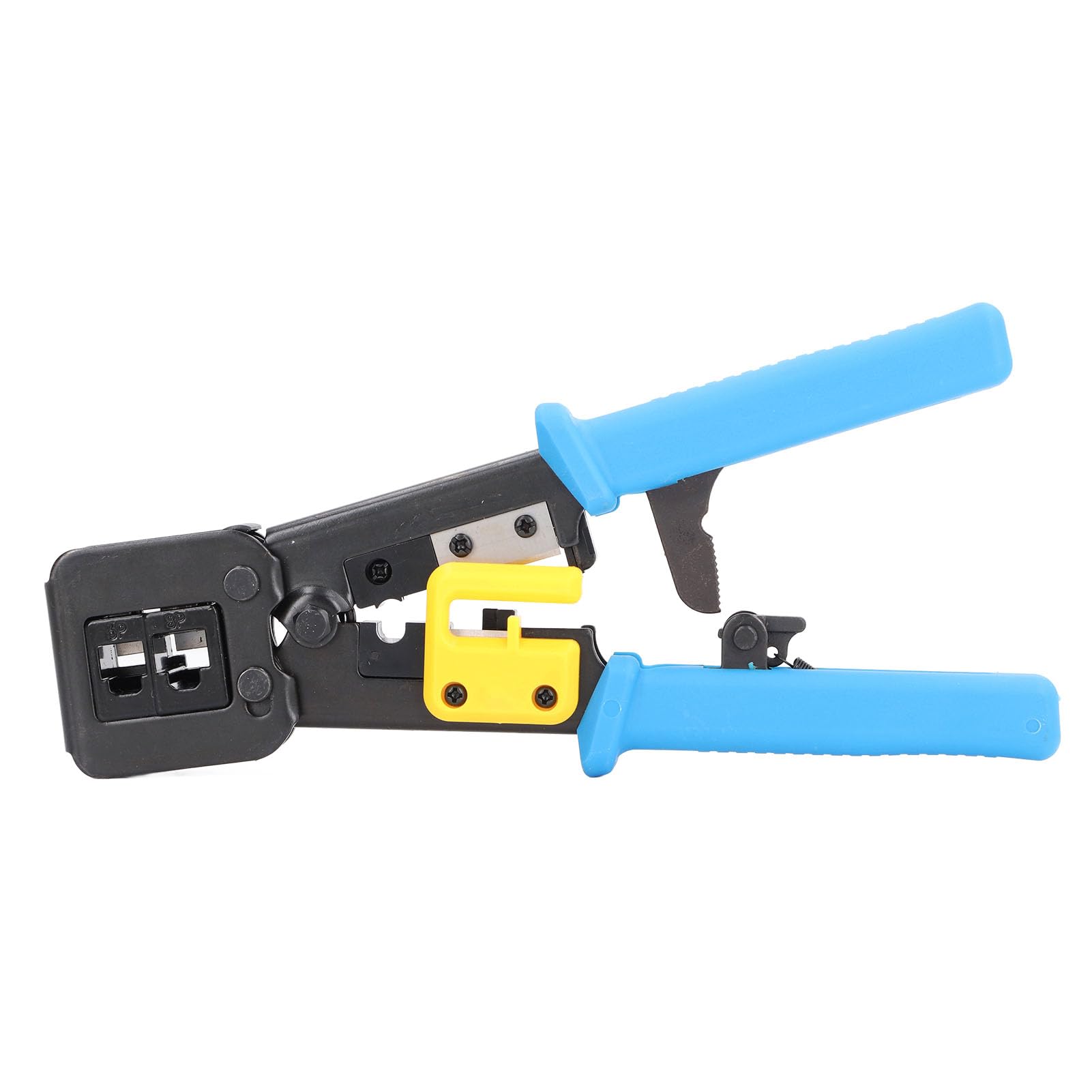 Pinza a Crimpare RJ45, Crimpatrice per Cavo Dati con Testa in Cristallo Ethernet Integrata in Acciaio, Batteria X 1, per Crimpatrice per Cavo di Rete