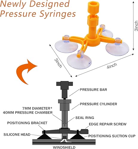 Miniatura 3 de VICKJES - Kit de reparación de parabrisas, líquido de reparación de vidrio de 4 piezas, kit de reparación de grietas para parabrisas, líquido de