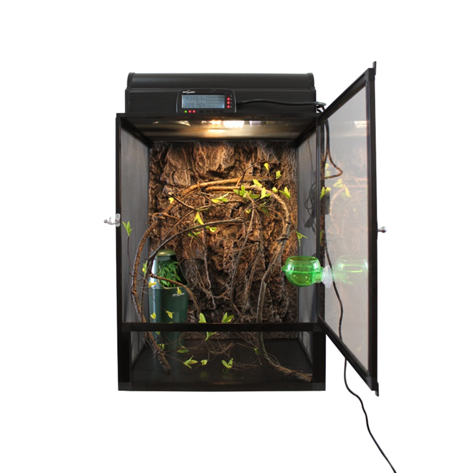 Caja de Jaula de cría de Reptiles, contenedores de Marco de Aluminio de terrario acrílico para Mascotas camaleón araña Lagarto Rana escorpión (Plata 20x20x30cm)