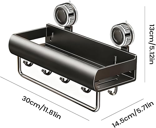 Miniatura 2 de Estante de ducha con ventosa  Organizador de pared, cesta de almacenamiento de baño, estante de succión resistente para champú, jabón y