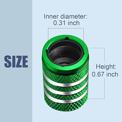 Vista 15 de Cubierta de tapón de válvula para neumático Paquete de 5 tapas de aire de metal, forro de plástico, resiste la corrosión, contra fugas, de rock and