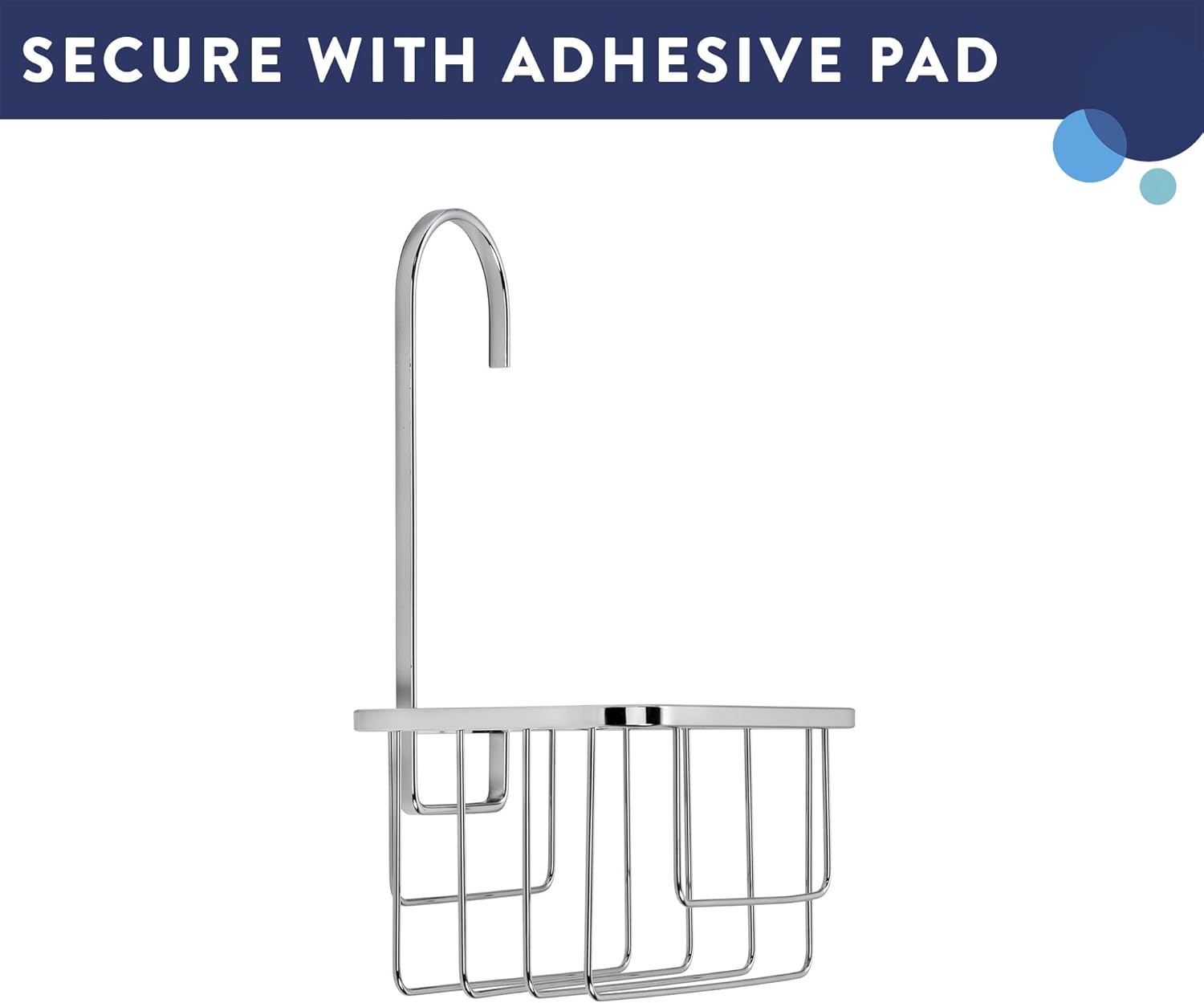 Croydex QM260441 Shower Riser Rail Hook Over Caddy, Silver by