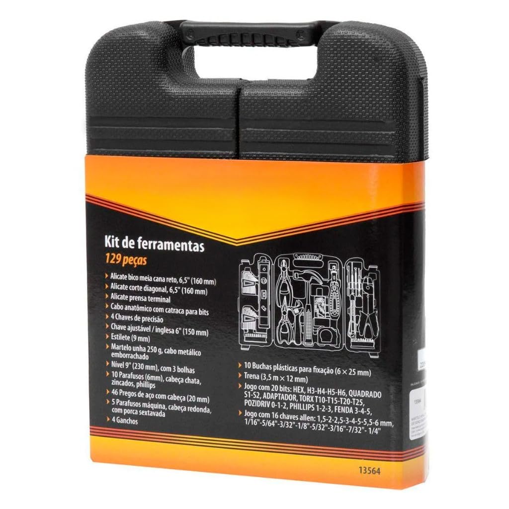 Kits De Ferramentas Manuais Completos 129 Peças – Com Maleta