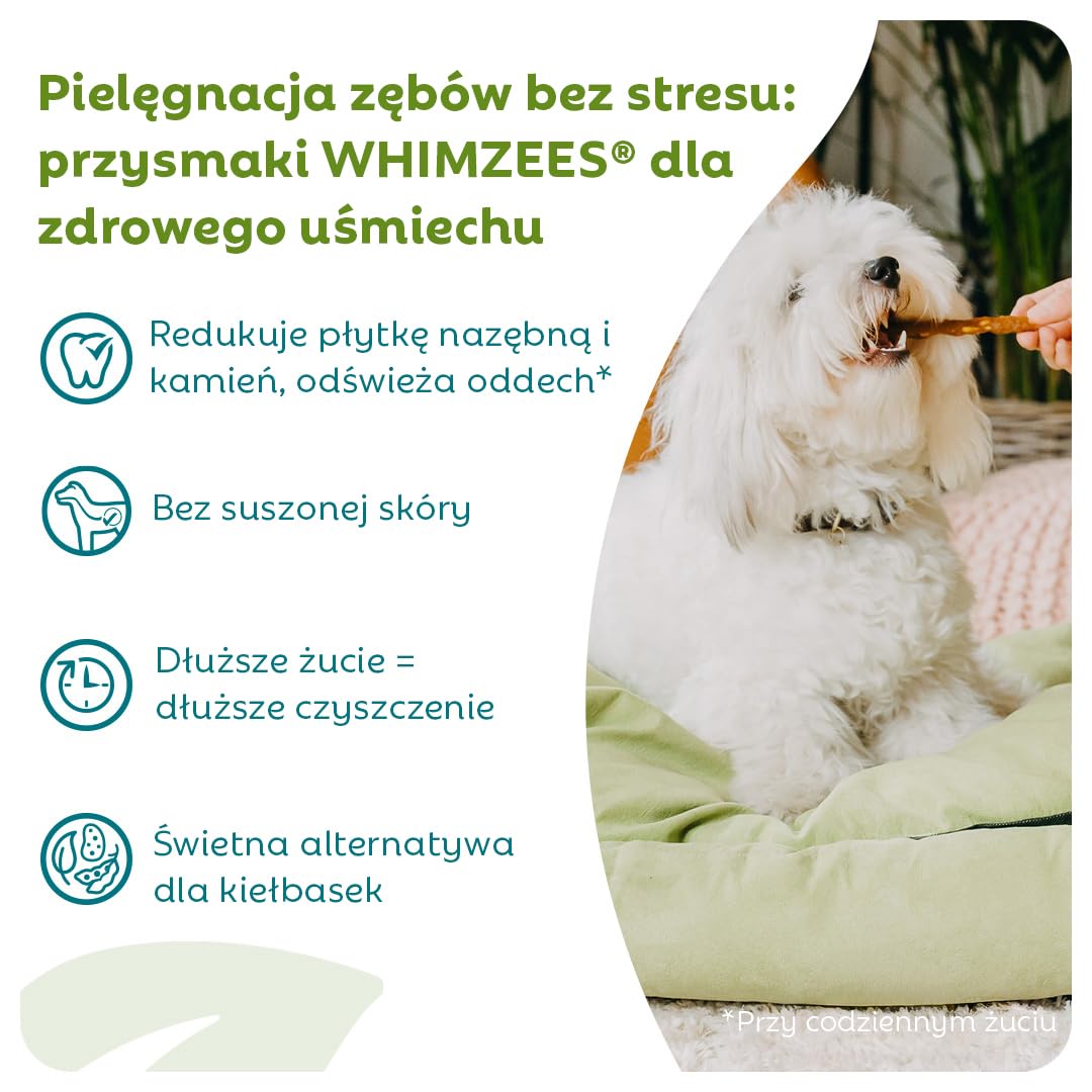 WHIMZEES Veggie Sausage S, 28 Sztuk – Rozmiar S, Gryzaki Dentystyczne dla Małych Psów, Naturalne, Bezzbożowe, Bez Dodatku Cukru